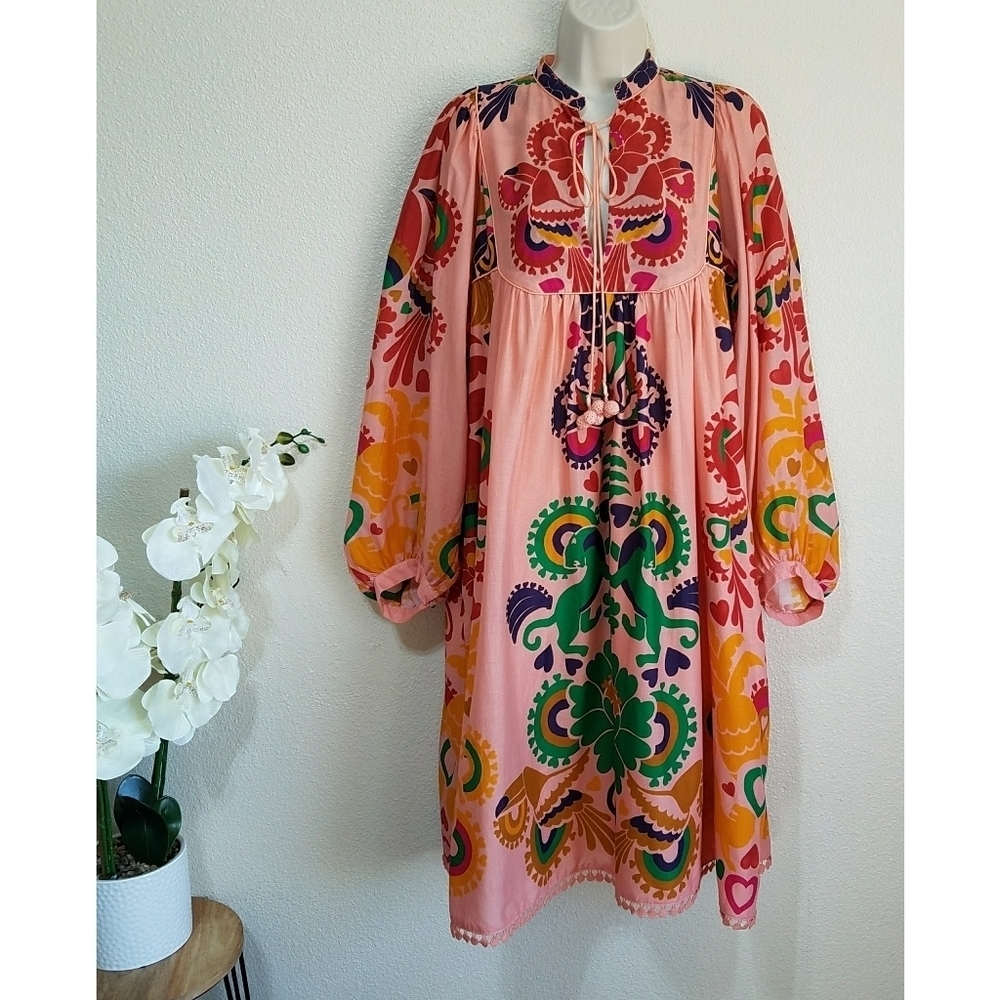 FARM Rio Peach Amulet Midi-Dress - Picture 4 of 16